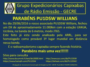 PU1DSW Willians Junho 2016
